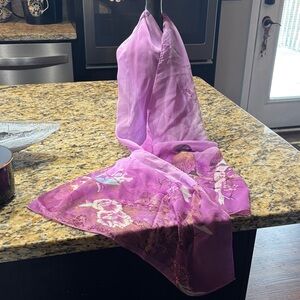 Elegant Purple Silk Scarf